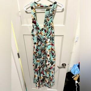 Floral dress. High low halter